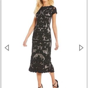 Js collection black soutache midi long dress